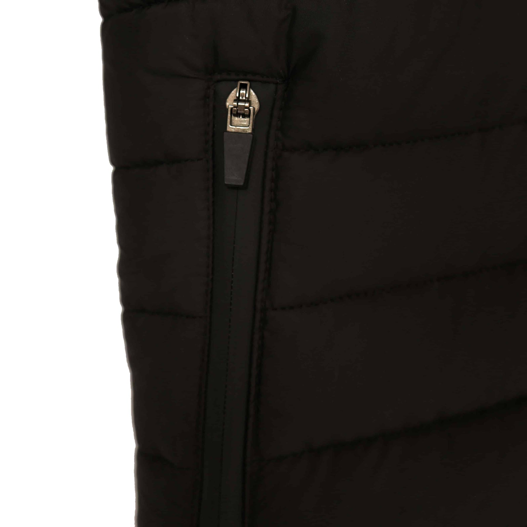 Stand Collar Puffer Jacket - Black