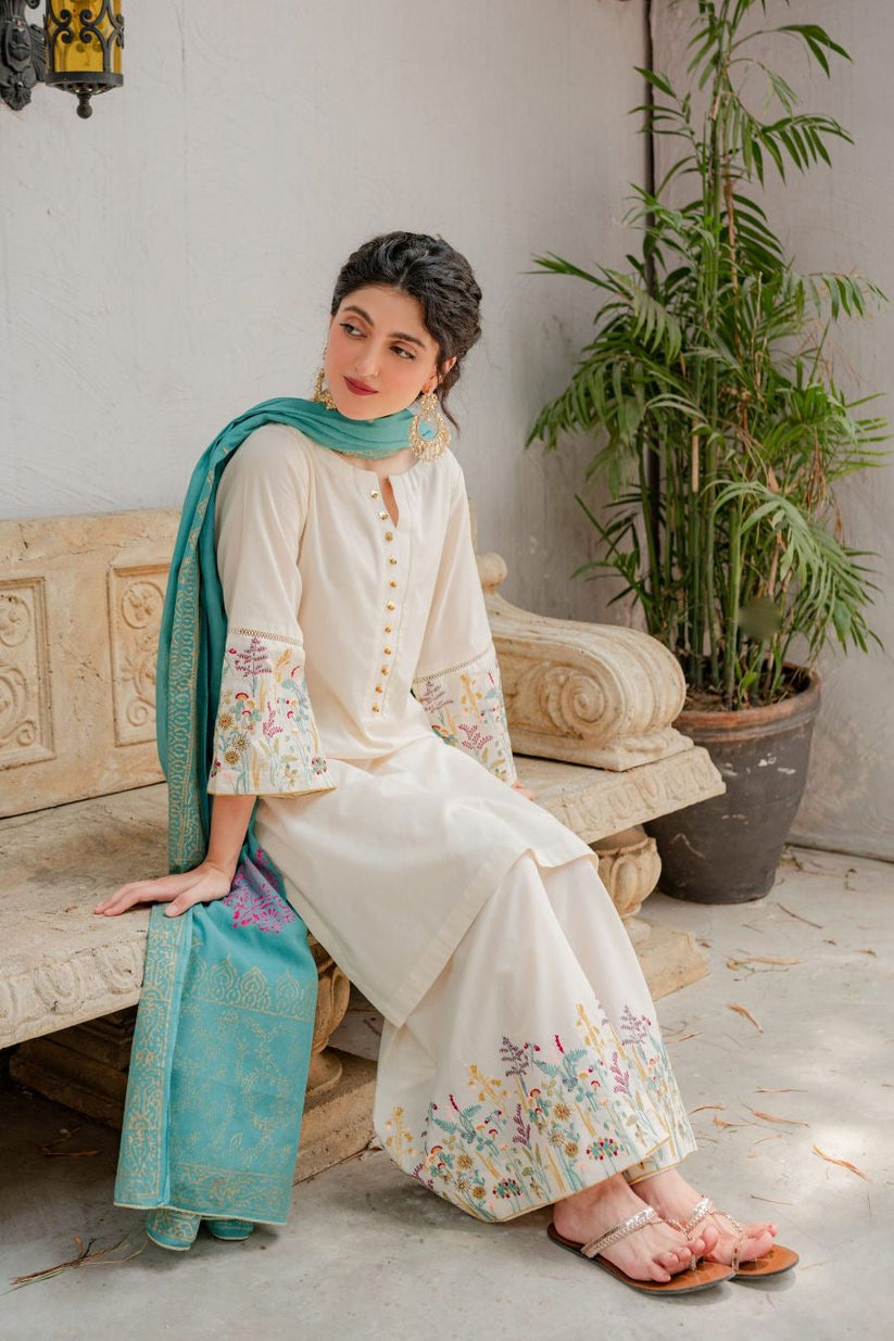 AISLING 3PC Lawn suit with Digital Printed Shawl AF-03