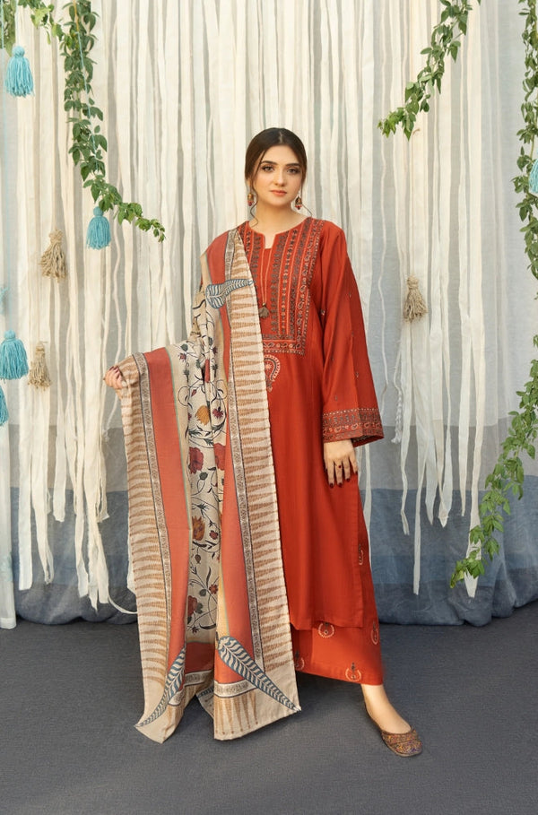 AISLING 3PC Lawnsuit with Digital Printed Shawl AF-08