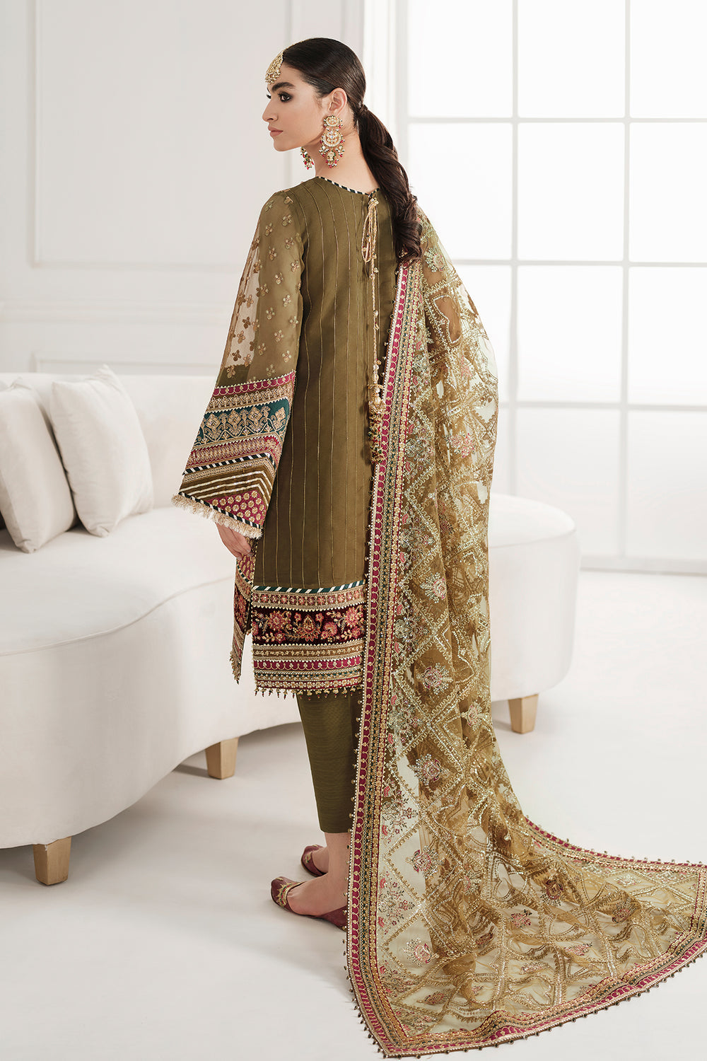 Chiffon Heavy Emb Dress With Emb NET Dupatta 3PC (Unstitched Suit) CH-99