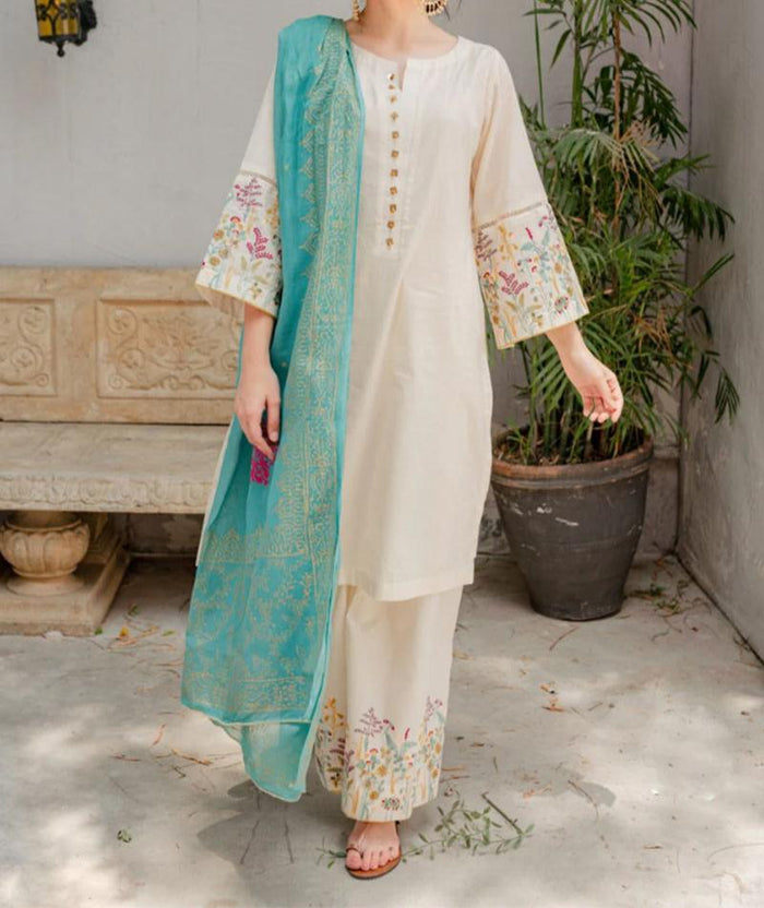 AISLING 3PC Lawn suit with Digital Printed Shawl AF-03