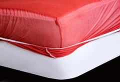 Terry Waterproof Mattress Cover - Maroon