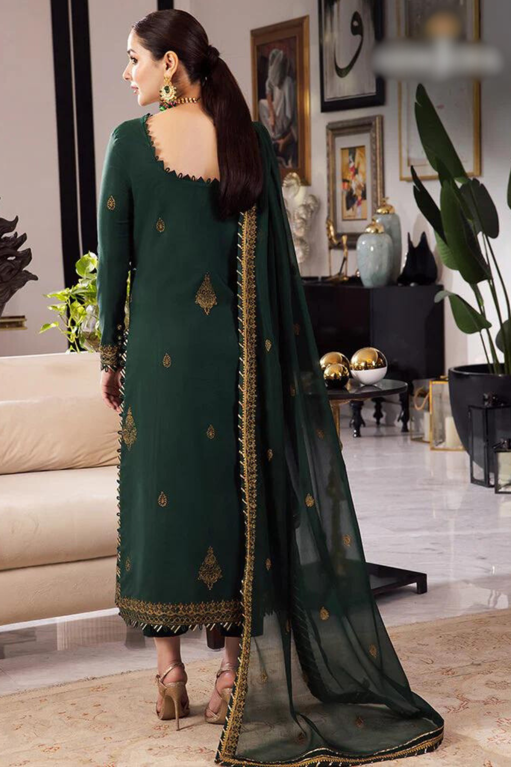 Rang e Noor Chiifon Fully Heavy Embroidered 3pc Dress ( Unstitch ) RN-32