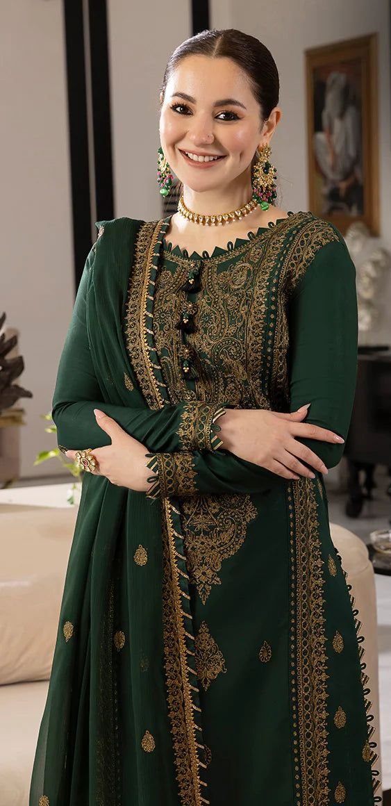 Rang e Noor Chiifon Fully Heavy Embroidered 3pc Dress ( Unstitch ) RN-32