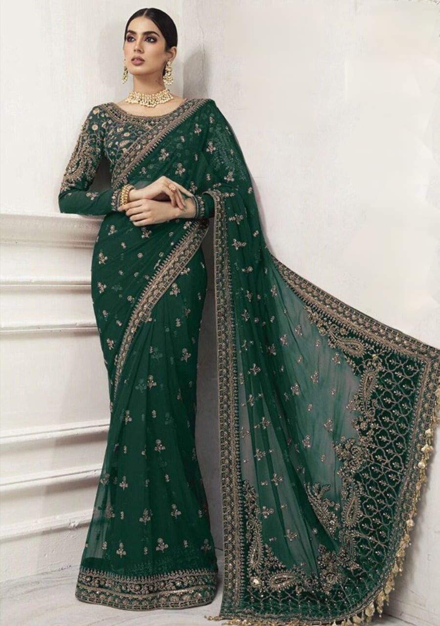 Luxucy Heavy Net Saree Collection  -Unstitched (MB-SC05)