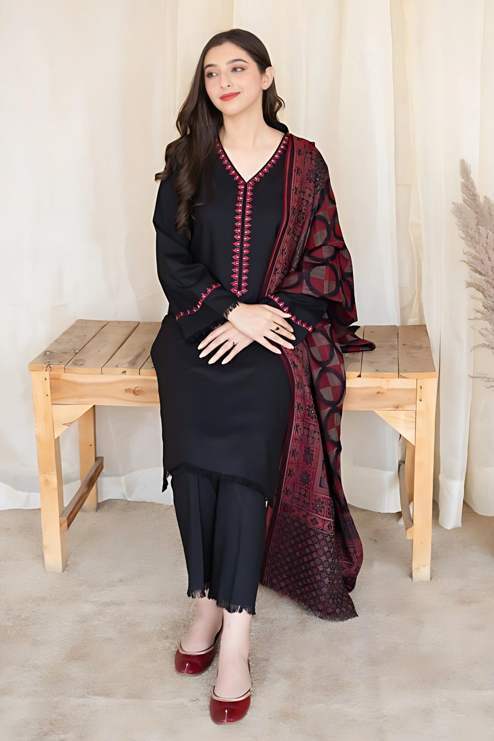 AISLING 3PC Lawn suit with Digital Printed Shawl AF-06