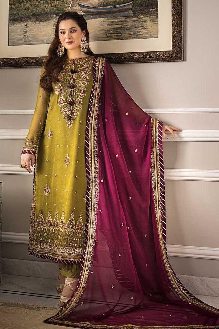 Embroidered Chiffon 3pc Suit Unstitch AF-901